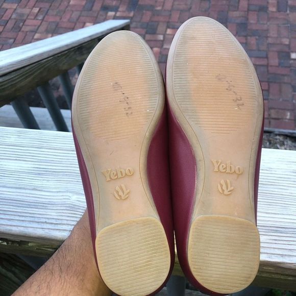 Anthropologie Yebo SOLUDOS EUC Vegan Maroon Red Ballet Flat Size 6, MSRP $78 - Picture 7 of 9